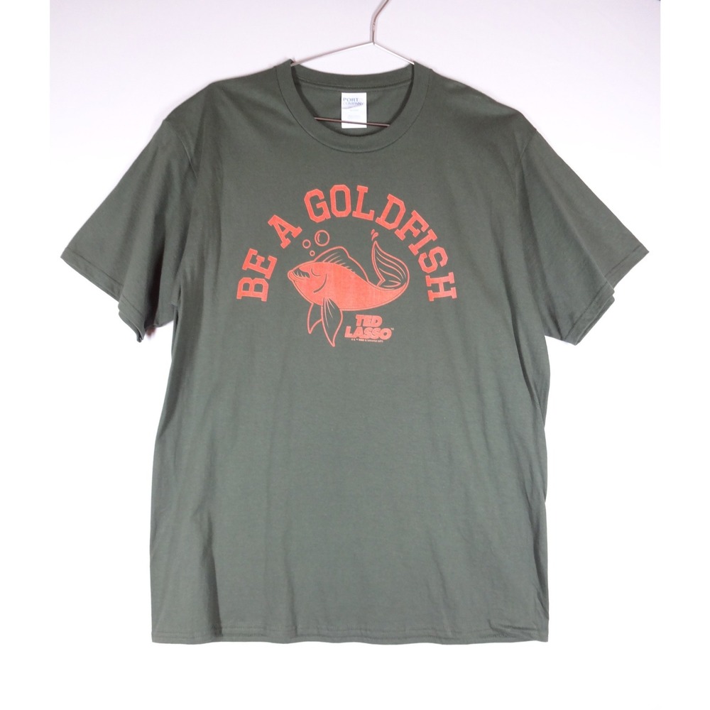 Ted Lasso T-Shirt Mens L Green Be A Goldfish Graphic Tee Port & Company